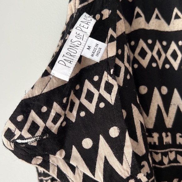 Patrons of Peace Smocked Waist Mini/Midi Dress Medium - Picture 7 of 12